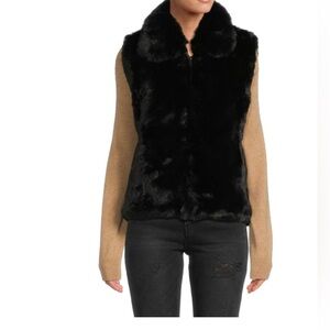 Surell Women's Faux Rabbit Fur Vest Size S/M
